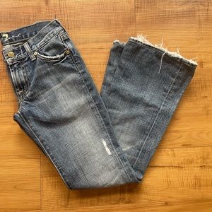 7 For All Mankind Jeans. Distressed. Size 24. Ripped. Low rise